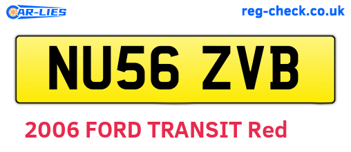 NU56ZVB are the vehicle registration plates.