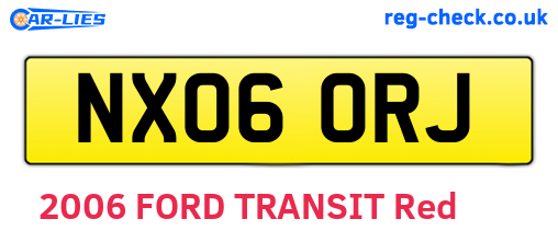 NX06ORJ are the vehicle registration plates.
