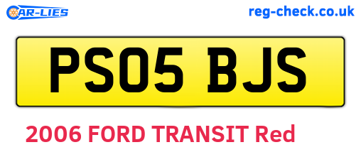 PS05BJS are the vehicle registration plates.