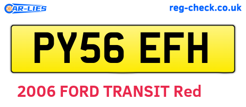 PY56EFH are the vehicle registration plates.