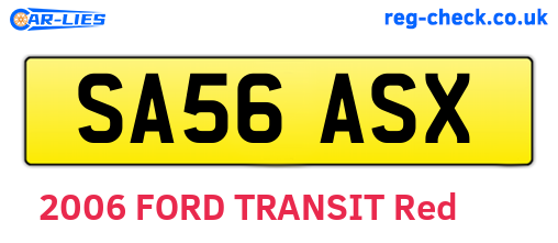 SA56ASX are the vehicle registration plates.