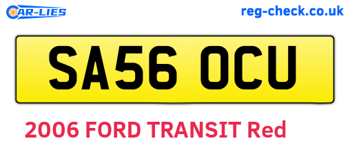 SA56OCU are the vehicle registration plates.
