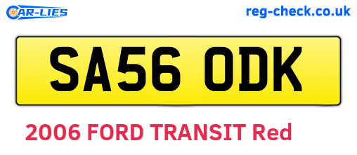 SA56ODK are the vehicle registration plates.