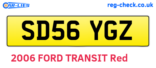 SD56YGZ are the vehicle registration plates.