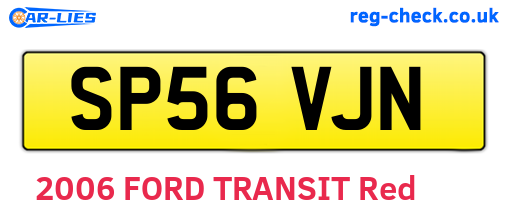 SP56VJN are the vehicle registration plates.