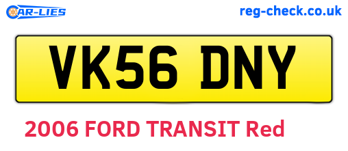 VK56DNY are the vehicle registration plates.