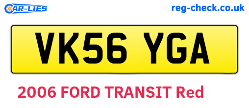 VK56YGA are the vehicle registration plates.