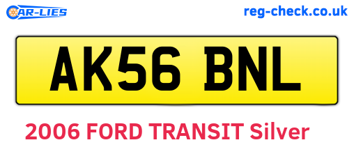 AK56BNL are the vehicle registration plates.
