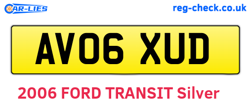 AV06XUD are the vehicle registration plates.