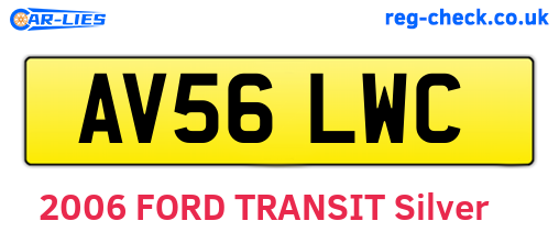 AV56LWC are the vehicle registration plates.