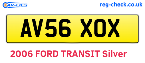 AV56XOX are the vehicle registration plates.