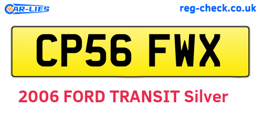 CP56FWX are the vehicle registration plates.