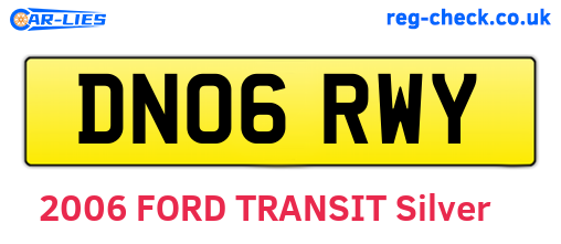 DN06RWY are the vehicle registration plates.