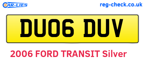 DU06DUV are the vehicle registration plates.