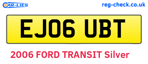 EJ06UBT are the vehicle registration plates.