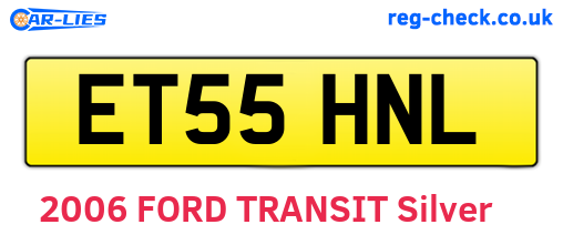 ET55HNL are the vehicle registration plates.