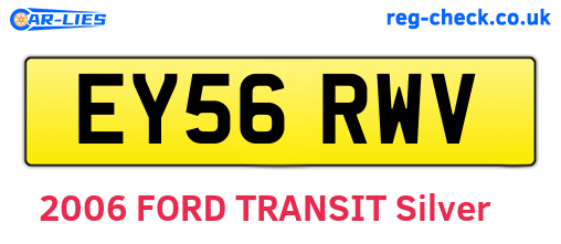 EY56RWV are the vehicle registration plates.