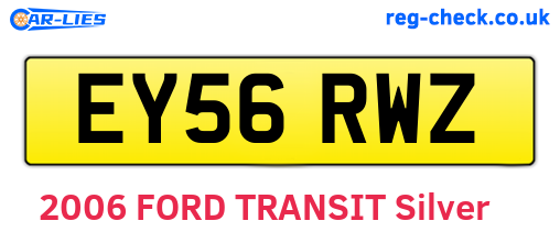 EY56RWZ are the vehicle registration plates.