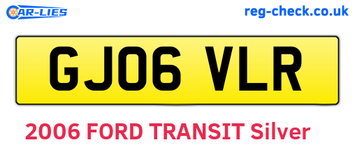 GJ06VLR are the vehicle registration plates.