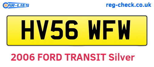 HV56WFW are the vehicle registration plates.