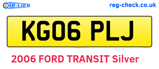 KG06PLJ are the vehicle registration plates.