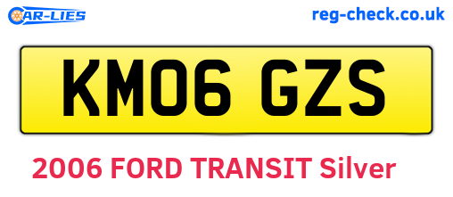 KM06GZS are the vehicle registration plates.