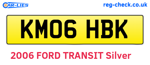 KM06HBK are the vehicle registration plates.