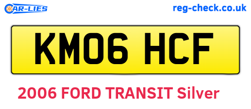 KM06HCF are the vehicle registration plates.
