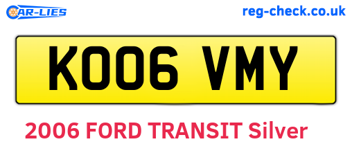 KO06VMY are the vehicle registration plates.