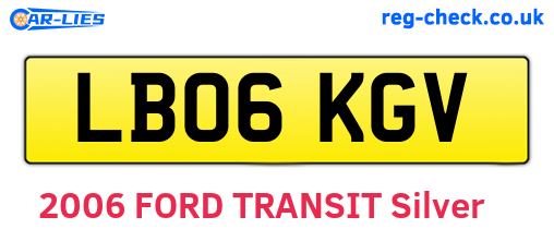 LB06KGV are the vehicle registration plates.