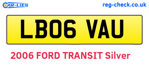 LB06VAU are the vehicle registration plates.