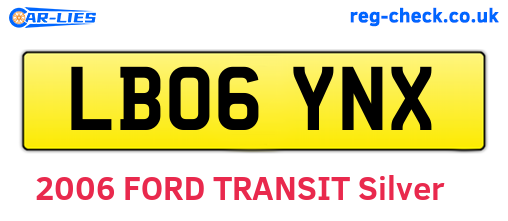 LB06YNX are the vehicle registration plates.