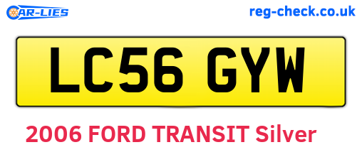 LC56GYW are the vehicle registration plates.