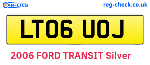 LT06UOJ are the vehicle registration plates.