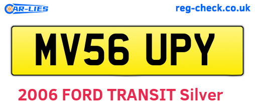 MV56UPY are the vehicle registration plates.