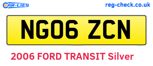 NG06ZCN are the vehicle registration plates.