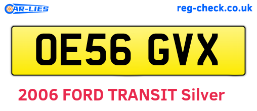 OE56GVX are the vehicle registration plates.