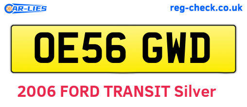OE56GWD are the vehicle registration plates.