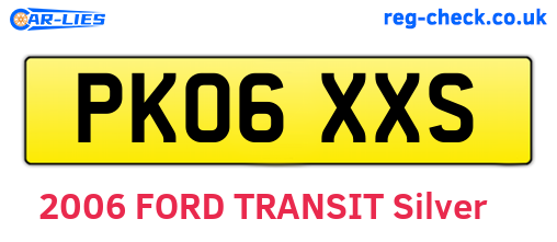 PK06XXS are the vehicle registration plates.