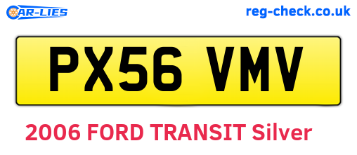 PX56VMV are the vehicle registration plates.