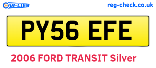 PY56EFE are the vehicle registration plates.