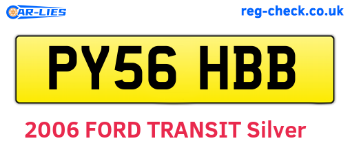 PY56HBB are the vehicle registration plates.
