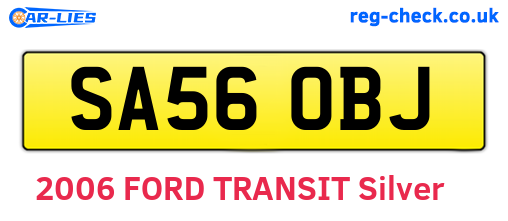 SA56OBJ are the vehicle registration plates.
