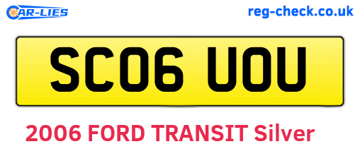 SC06UOU are the vehicle registration plates.