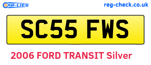 SC55FWS are the vehicle registration plates.