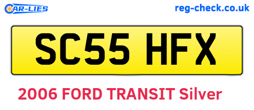 SC55HFX are the vehicle registration plates.
