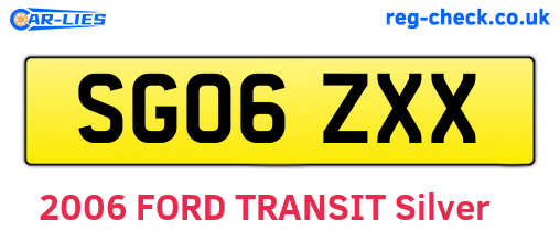 SG06ZXX are the vehicle registration plates.