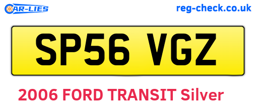 SP56VGZ are the vehicle registration plates.