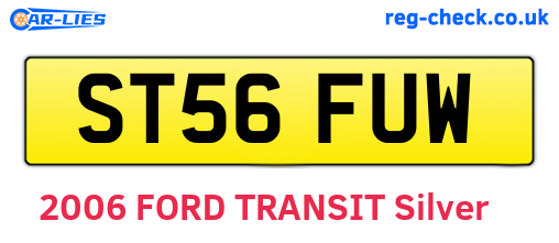 ST56FUW are the vehicle registration plates.