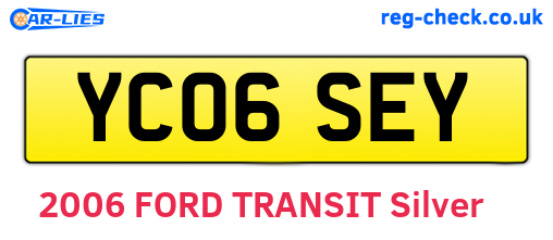 YC06SEY are the vehicle registration plates.